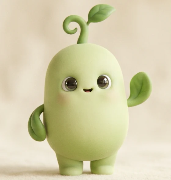 Sprigaloo the little sprout waving hello